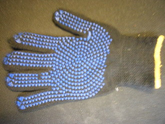 Перчатки ХБ с ПВХ (5 нитка) белые/черные
